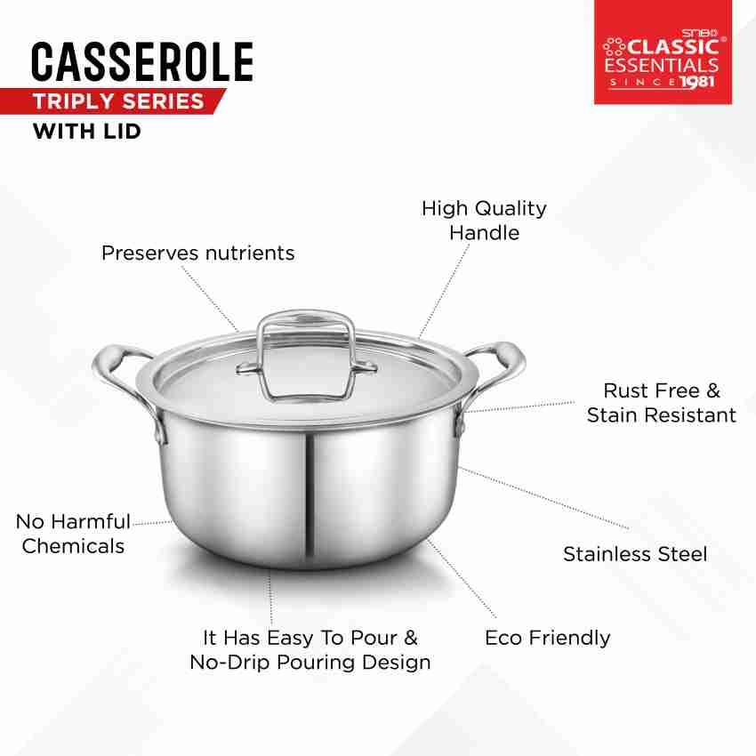 The Indus Valley Triply Stainless Steel Casserole/Biryani Pot