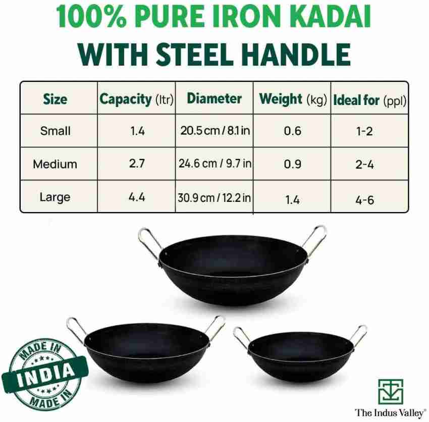 Iron Gravy Kadai,iron Kadai,frying Pan for Cooking,pan Heavy Base Iron  Kadhai,handmade Pan Loha,lokhand,lokhandi Black,premium Cast Iron Wok 