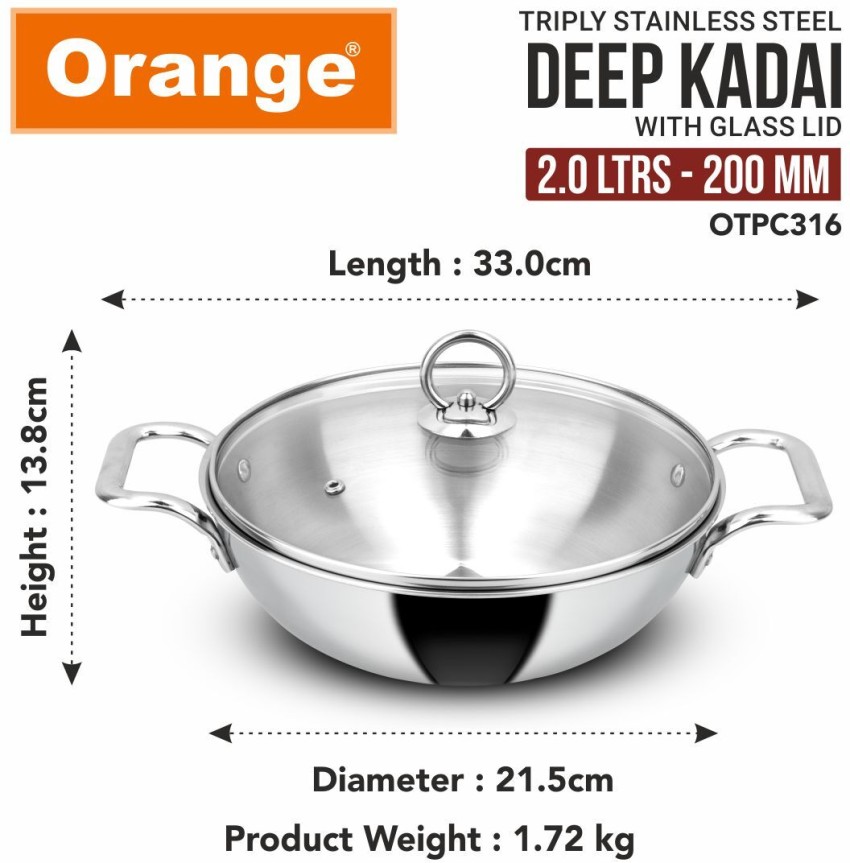 Buy Best Triply Stainless Steel Kadai