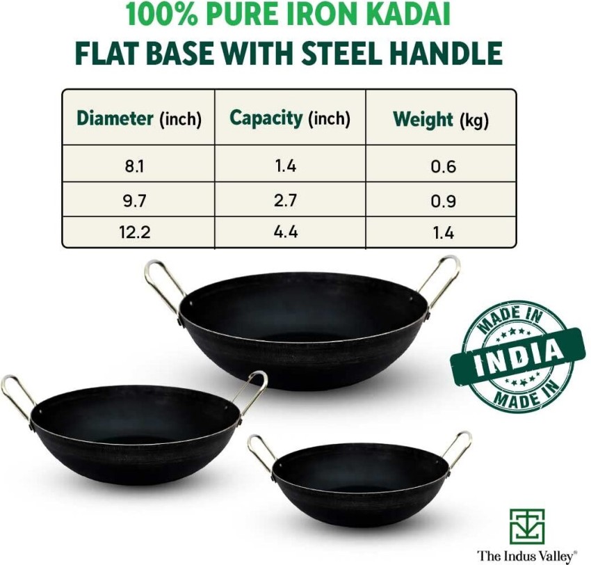 Buy Jayam Traditional Cast Iron Kadai (Black, Small Size, 7 Inches