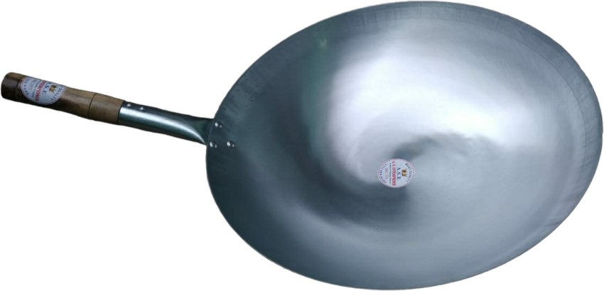 WOK pan made of steel with a flat bottom 38 cm :: Asian food online