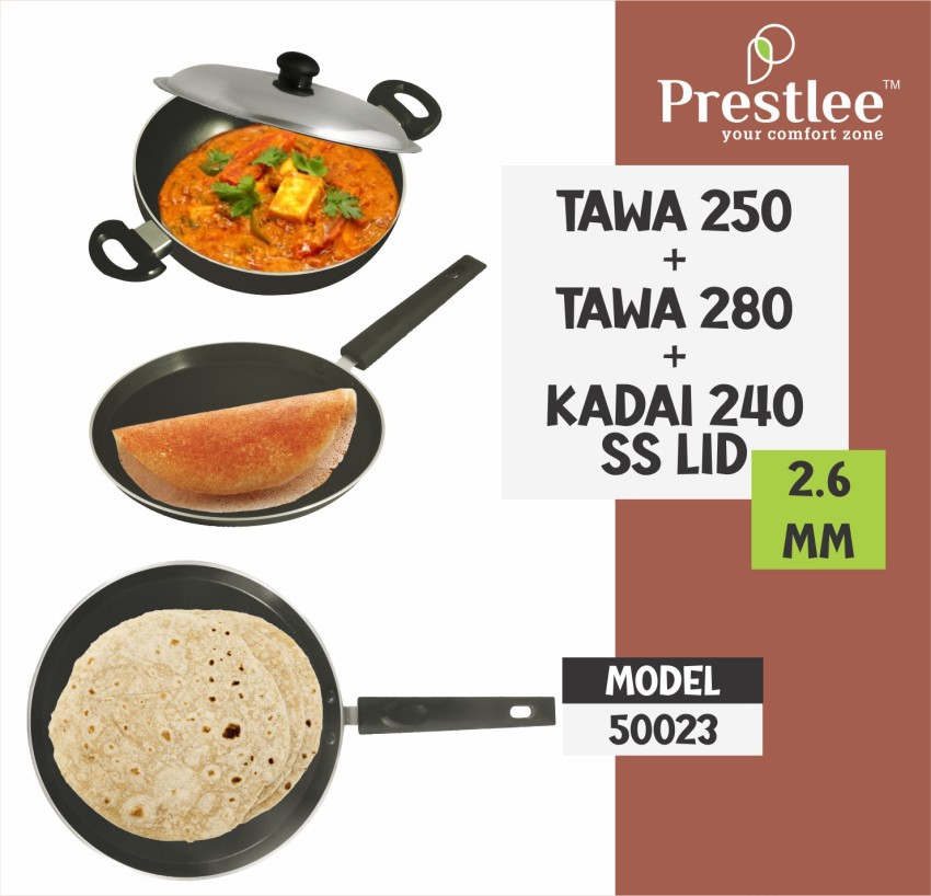 Prestlee Nonstick Tawa 280 MM 2.6 MM Thickness-Tawa/tawa for dosa/tawa set/ Tawa stand/