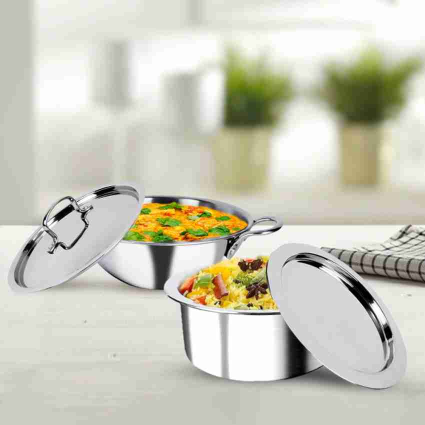 USHA SHRIRAM Triply Stainless Steel Kadai with Lid