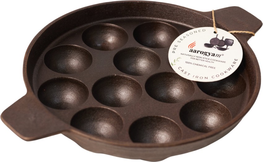 Pre-seasoned Smooth Cast Iron Paniyaram Pan/appam Pan/kuzhi 