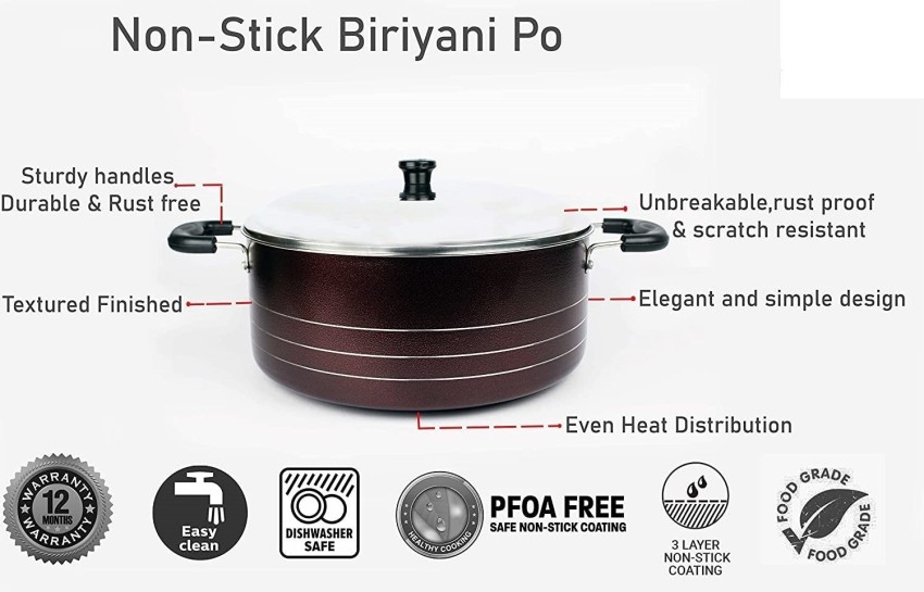 Buy Fizler 12 Litre Biryani Pot Aluminium Nonstick At Best Price