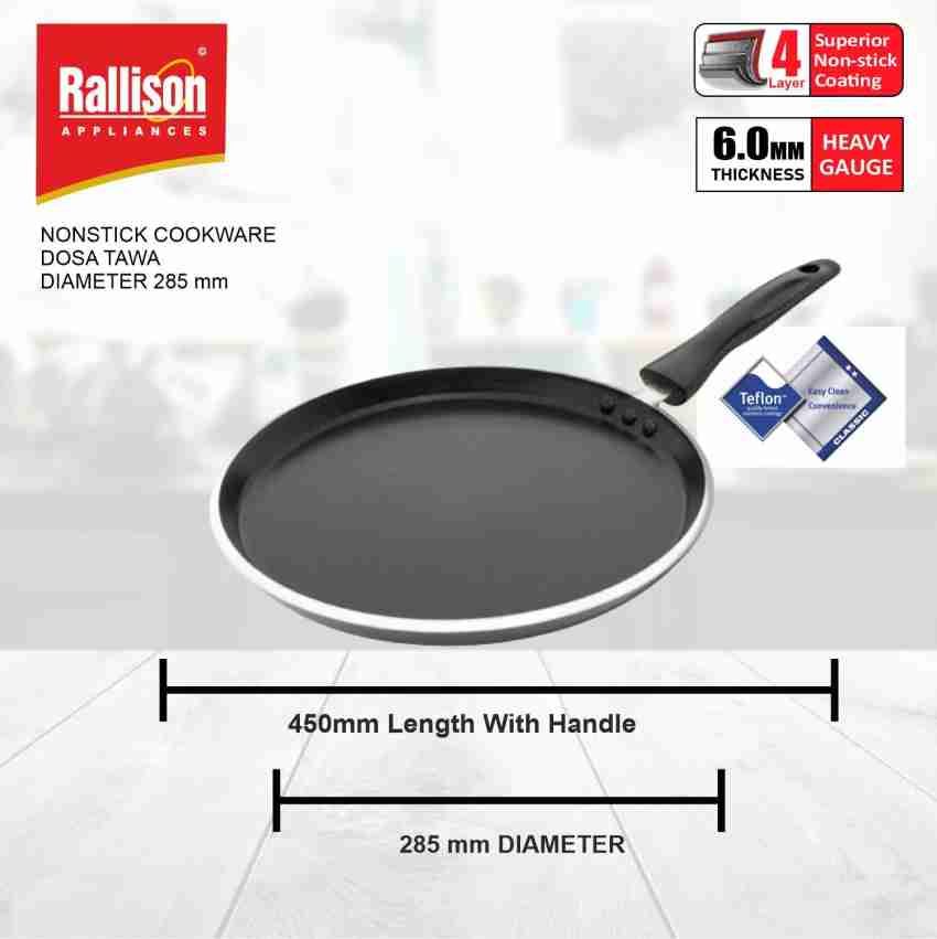 Master Non Stick Aluminum Dosa Tawa 28 cm with Wooden Spatula, Gas