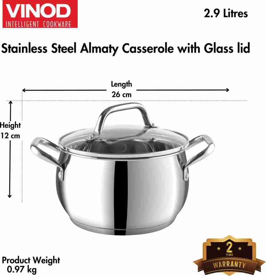 Vinod Stock Pot Biryani Pot Stainless Steel Non Stick Cooking Pots 14 -  HOME0297