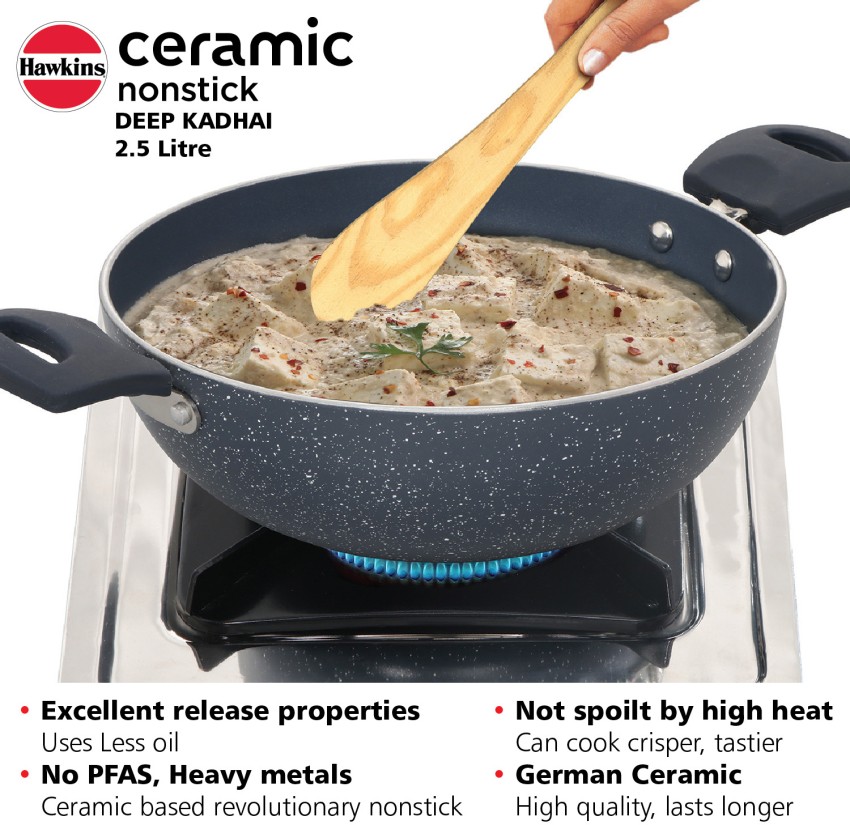 Hawkins Ceramic Nonstick Frying Pan, 17 Cm Diameter, Induction Fry