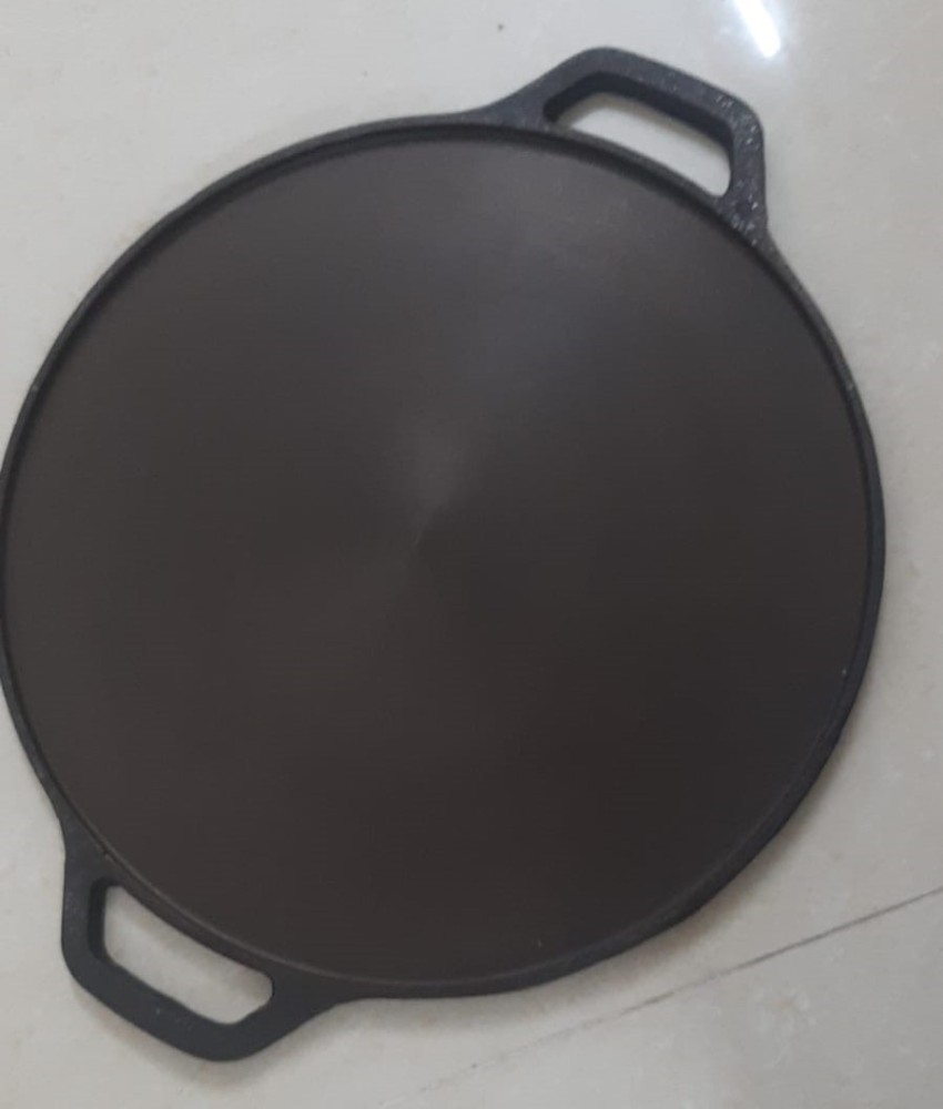 cast iron tawa pan with double