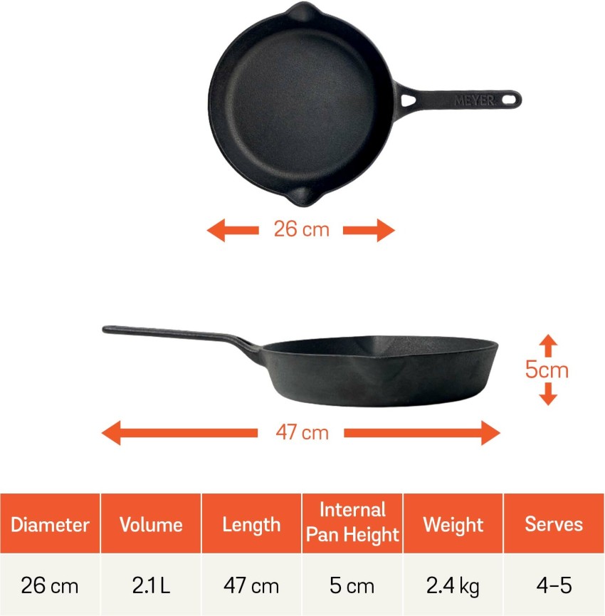 Pots And Pans 26cm Meyer Pre Seasoned Cast Iron Roti/chapati Tawa