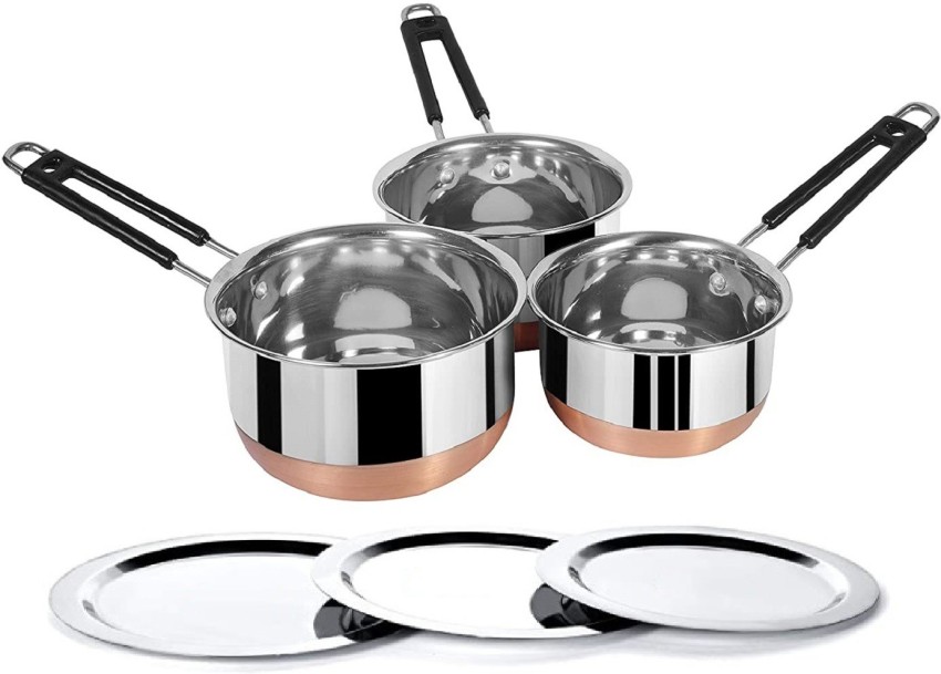 RBGIIT Milk Pot SaucepanSteel Milk Pan with Lids Induction And gas Stove  Cookware Set Price in India - Buy RBGIIT Milk Pot SaucepanSteel Milk Pan  with Lids Induction And gas Stove Cookware