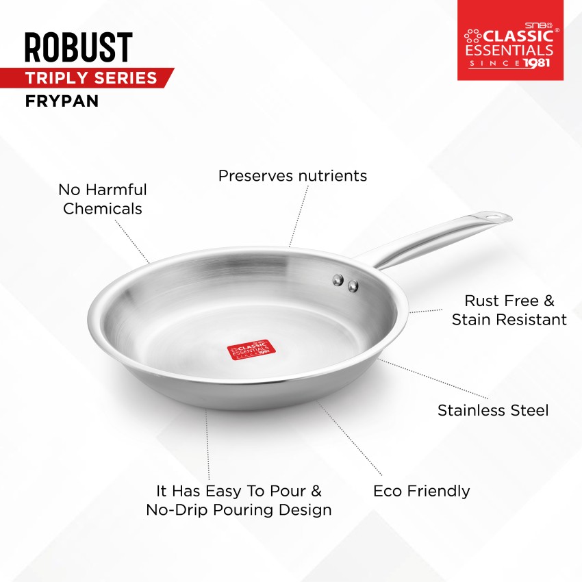 Classic Essentials Robust Triply Fry Pan 24 cm diameter 1.7 L capacity  Price in India - Buy Classic Essentials Robust Triply Fry Pan 24 cm  diameter 1.7 L capacity online at