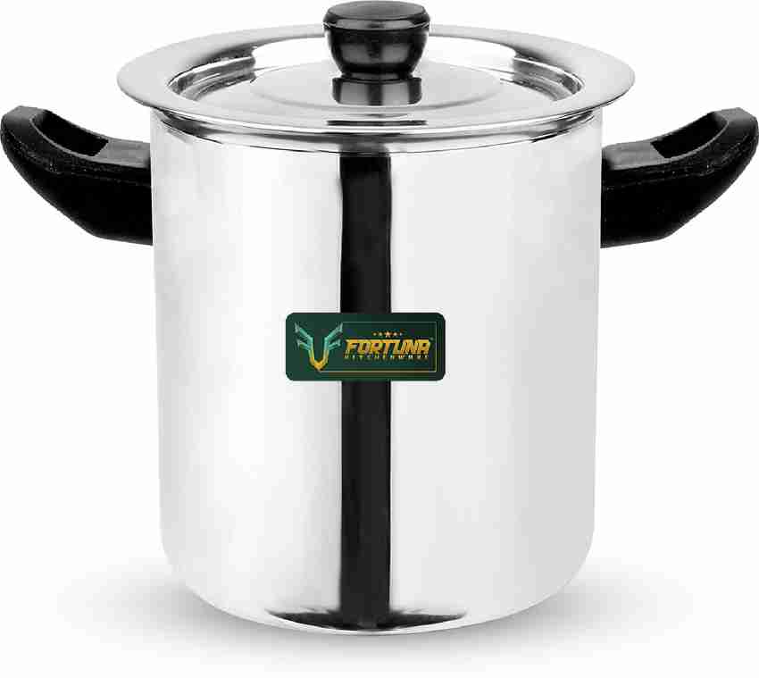 FORTUNA KITCHENWARE 3 Ltr Stainless Steel Milk Boiler Milk Pot with Lid Milk Cooker with Whistle Pot 21 cm diameter 3 L capacity with Lid Price in India Buy