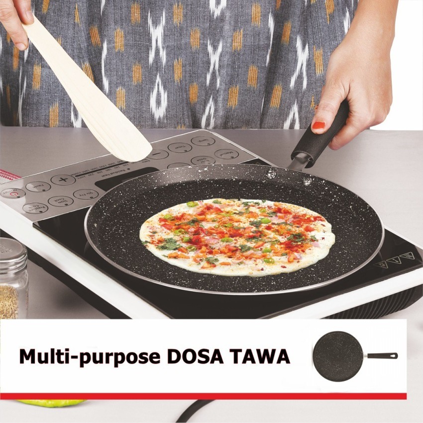 Master Non Stick Aluminum Dosa Tawa 28 cm with Wooden Spatula, Gas