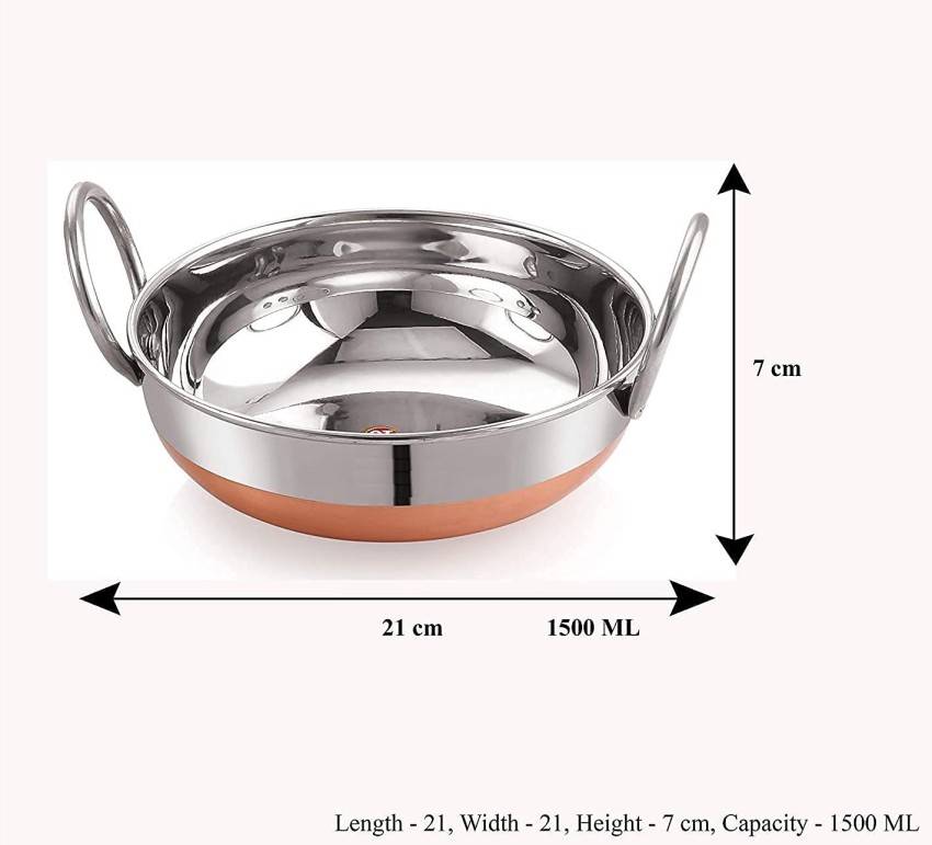 Stainless Steel Kadai Online  Deep Frying Pan with Copper Bottom