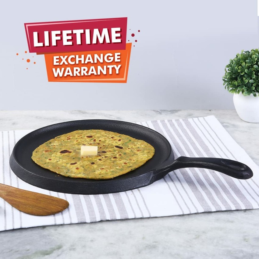 Forza 25 cm Cast-Iron Casserole with Lid | Pre-Seasoned Cookware |  Induction Friendly | 4.7 L | 3.8 mm with Lifetime Exchange Warranty