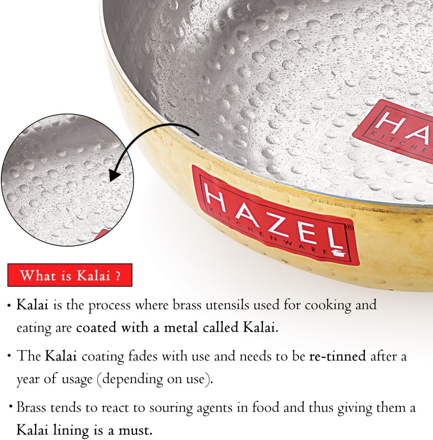 Buy HAZEL Brass Kadai Tasra with Kalai