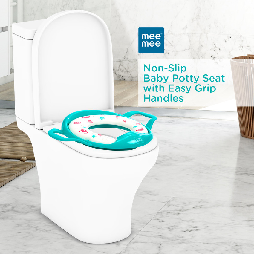 MeeMee Soft Cushioned with Support Handles Potty Seat Plastic Potty Seat available at reasonable price Buy Baby Care Products in India Flipkart