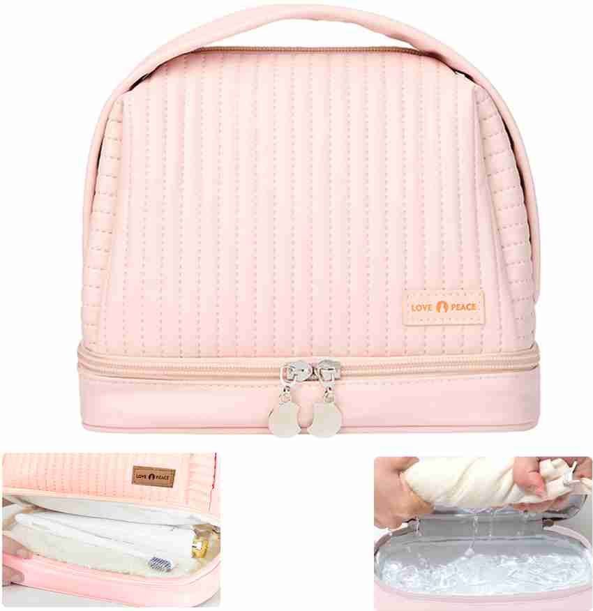 Diamond Pattern Pillow-shaped Women's Cosmetic Bag, Large-capacity Portable  Ins Style Travel Toiletry Organizer