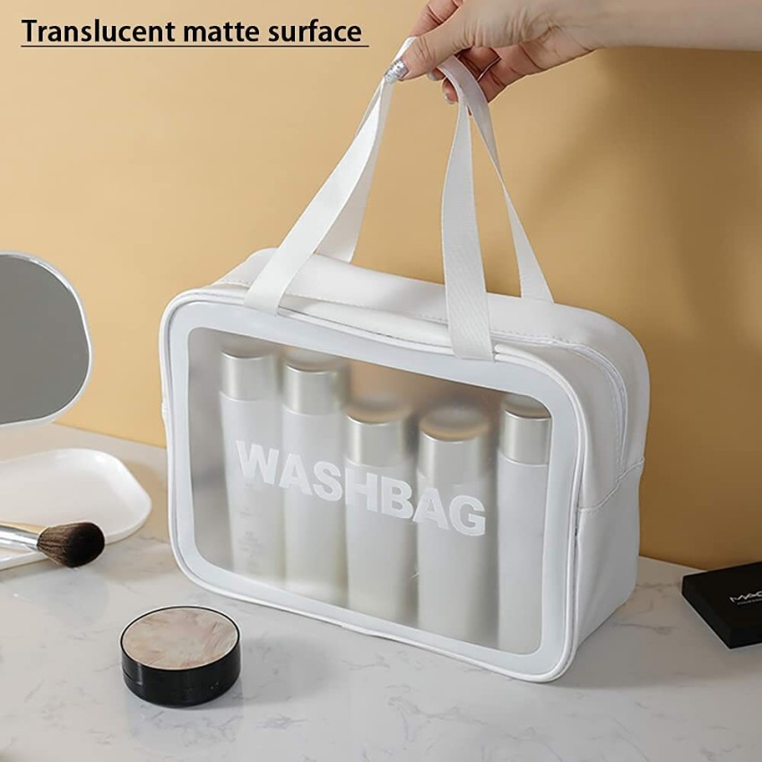 Koshi Clear Toiletry Bag, Wash Make Up Bag PVC Waterproof Zippered