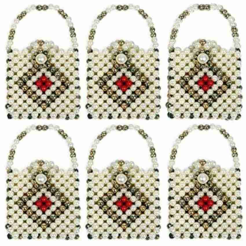 Krishaan Ginni for Shagun Pearl PouchSet of 6 Pearl Bag Coin Purse