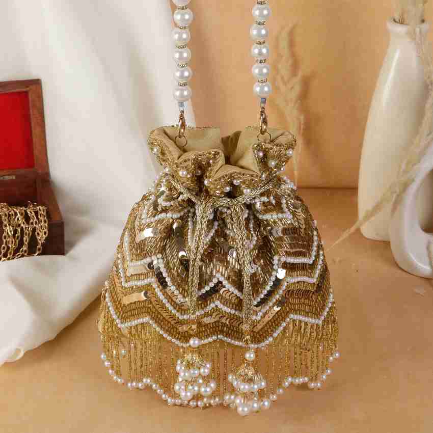 Gold potli bag on sale