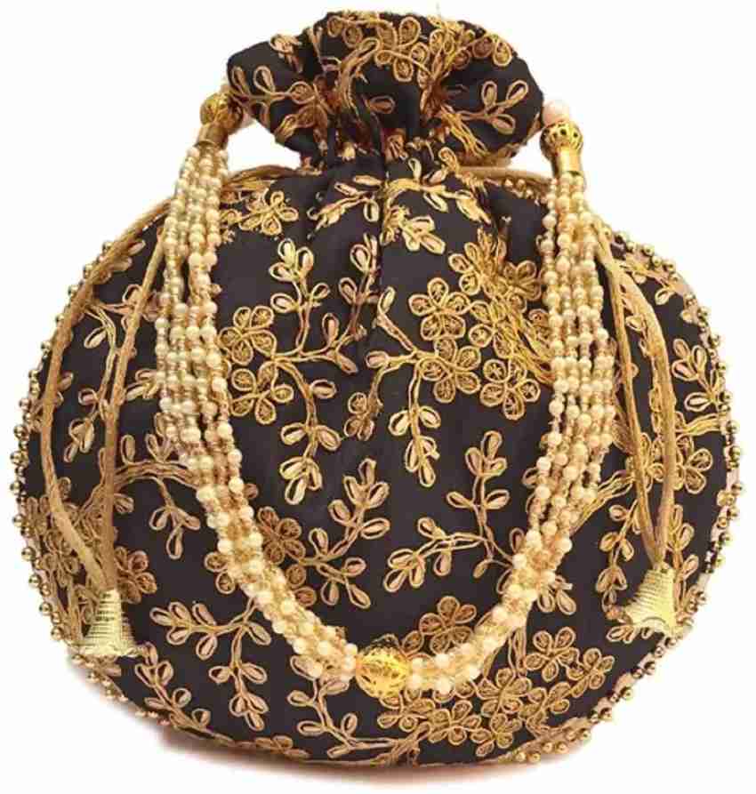 N A PURSE shagun potli pouch 3 Potli BLACK Price in India
