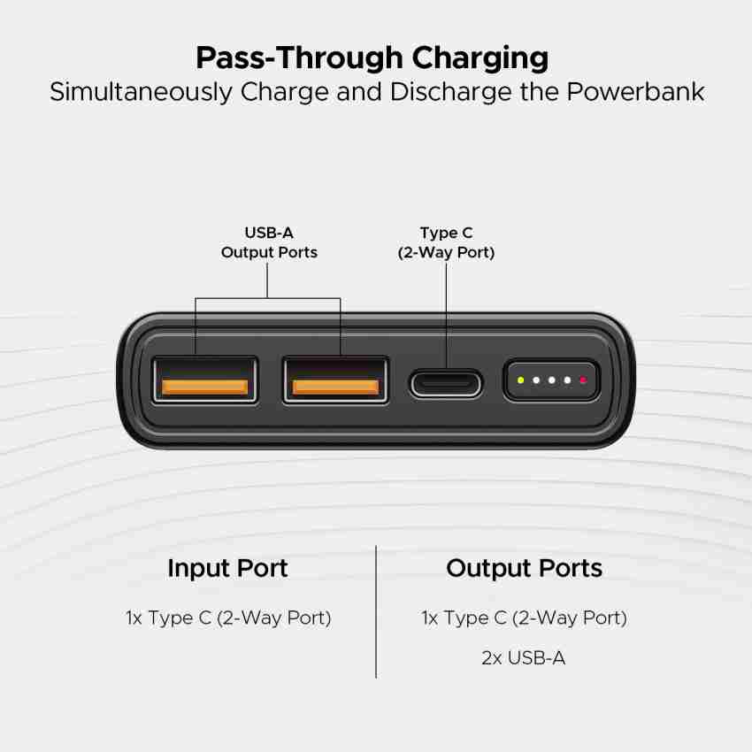 Powerbank 10000 mAh PD 3.0, Tronsmart Power Bank 10000mAh 18W Rapida Carica  Batteria Esterna Portatile Cellulare 【Power Delivery 3.0】e QC 3.0 Dual USB  Output iPhone XS / XS Max / XR /