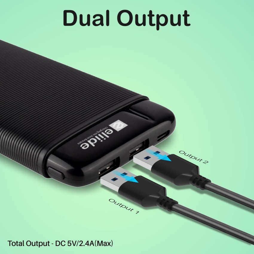 10,000mAh Power Bank - 2.4A Output Dual USB-A Ports