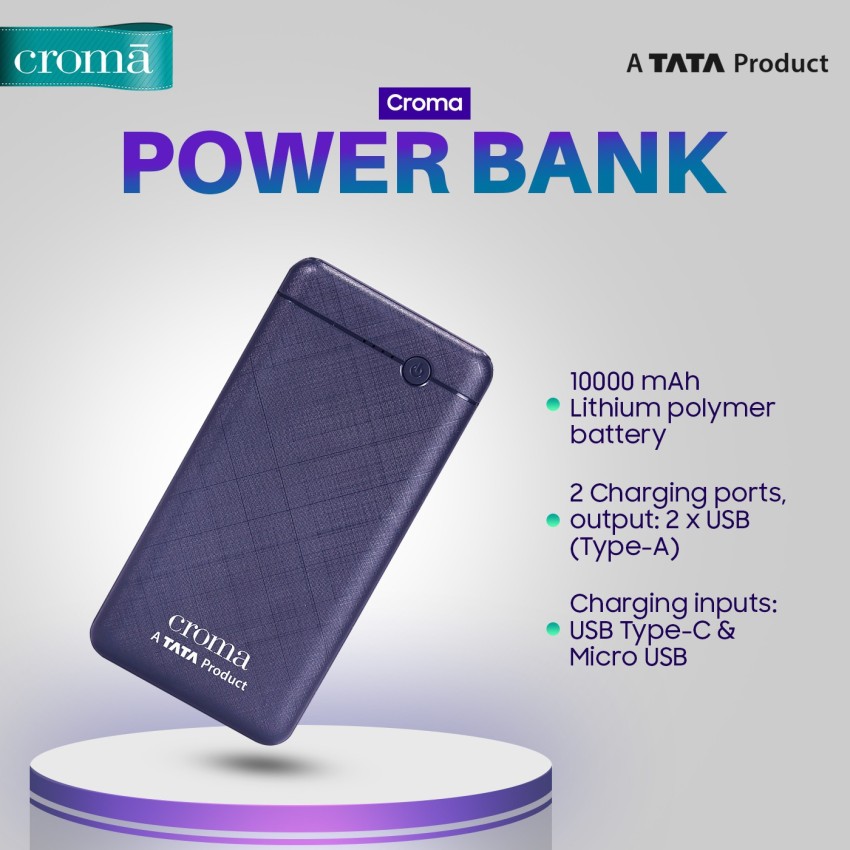 Croma 10000 mAh Power Bank Price in India - Buy Croma 10000 mAh Power Bank  online at