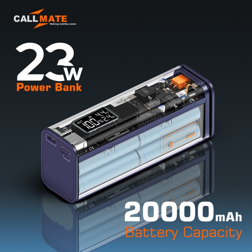 Callmate 20000 mAh 23 W Power Bank Price in India - Buy