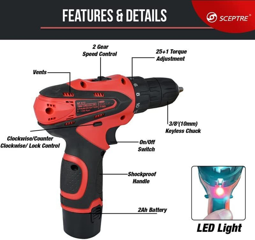 Cordless drill with spirit level sales