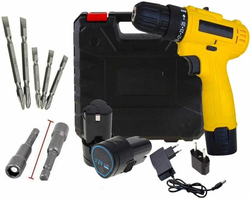 Dawk Cordless 12V yellow D trex Cordless Drill Price in India