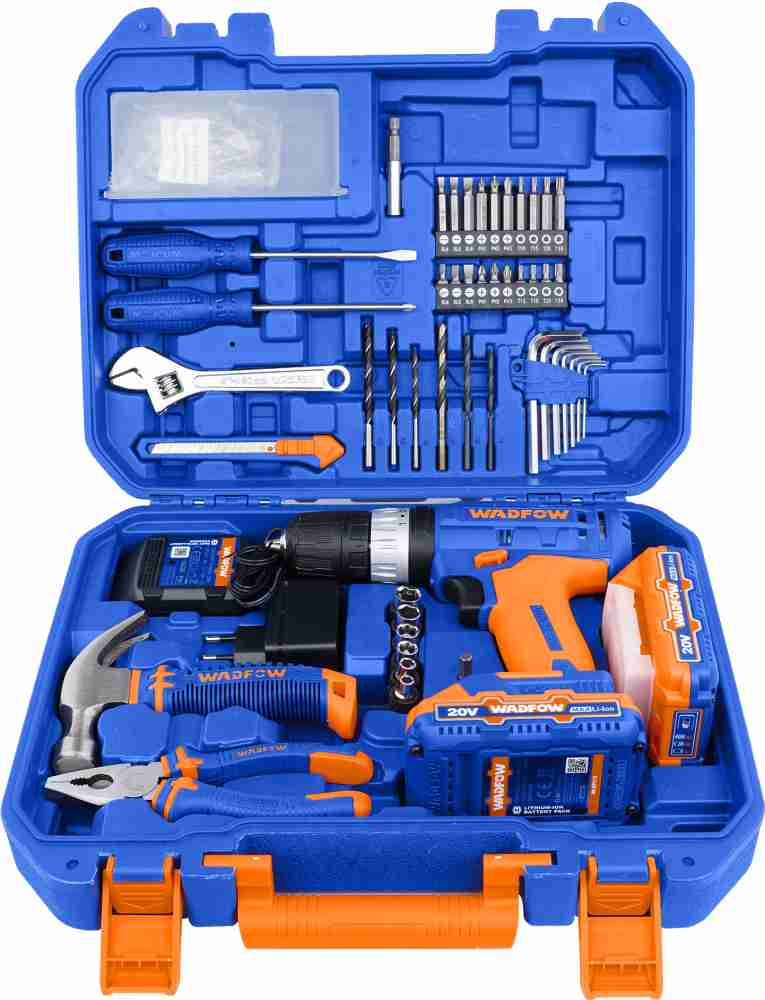 Wadfow Tool Set with Drill, 91 Pcs Tools Set, 20V Impact Drill Machine for  Home Use, Cordless Drill Price in India - Buy Wadfow Tool Set with Drill,  91 Pcs Tools Set