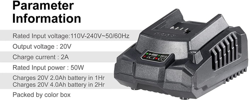 INGCO 20V Charger Only INGC0 Series 2.0Ah and 4.0Ah Batteries