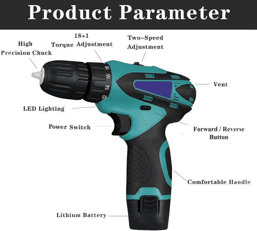 XDLB International Eletro Cordless Screwdriver Drill Machine 10