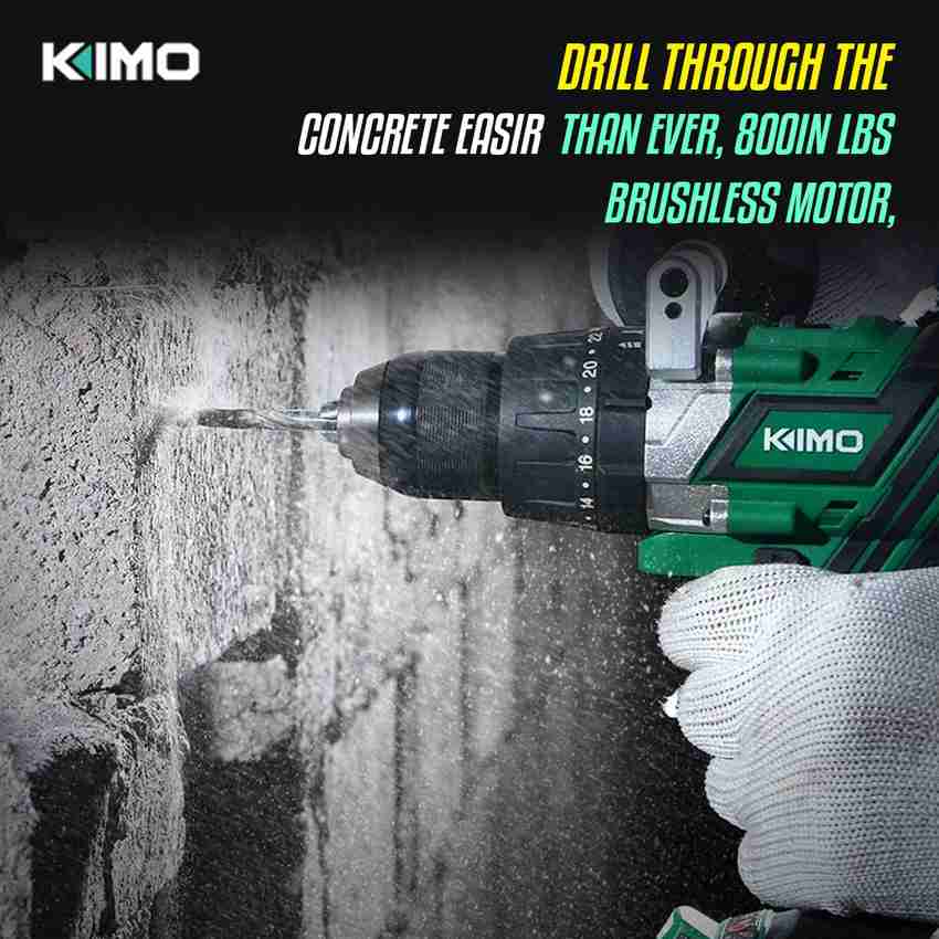 Kimo Brushless Cordless Drill Machine with 1 Battery Keyless Chunk Battery Powered Reverse Forward Motion Cordless Drill Price in India Buy Kimo Brushless Cordless Drill Machine with 1 Battery Keyless...