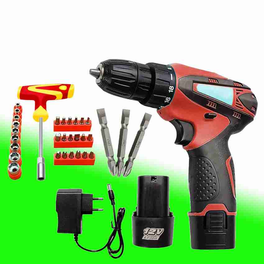 MLD Electric 12v cordless screwdriver drill machine With 2 battery