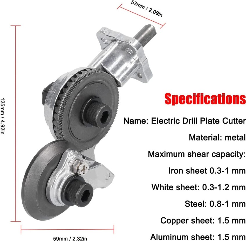 Electric Drill Shears, Metal Nibbler Drill Attachment, Electric Drill Plate  Cutter Attachment, Metal Cutter Sheet Drill Attachment for Metal Cutting  (Universal) 