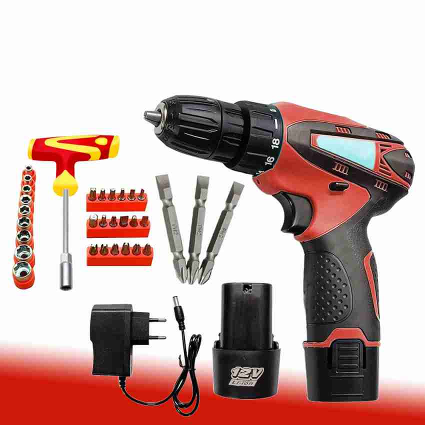 MLD Electric 12v cordless screwdriver drill machine With 2 battery