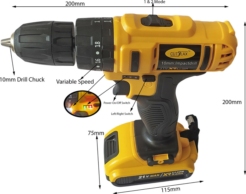 DUMDAAR Latest CORDLESS Impact DRILL MACHINE WITH BIT SCREW