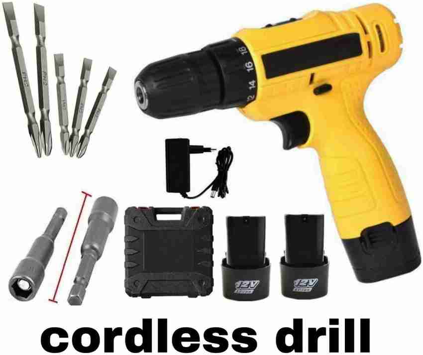 Yellow and black cordless drill deals