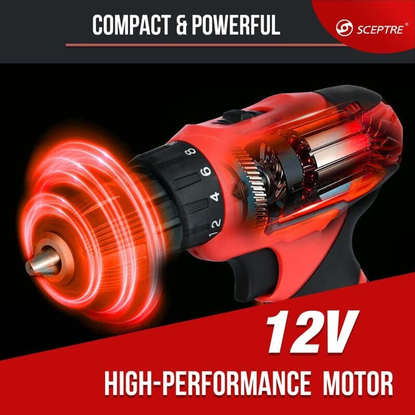 Sceptre Cordless Drill Machine 1350 RPM No Load Speed Reversible