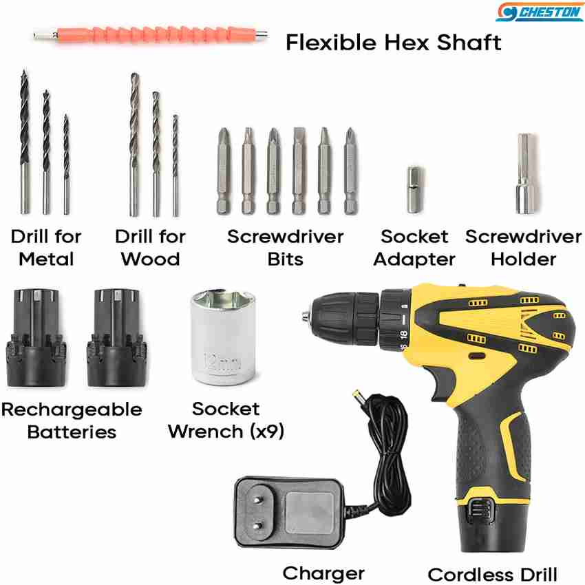Cordless drill and bits top