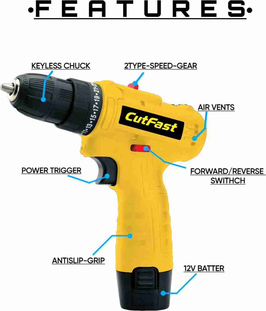 Yellow and online black cordless drill