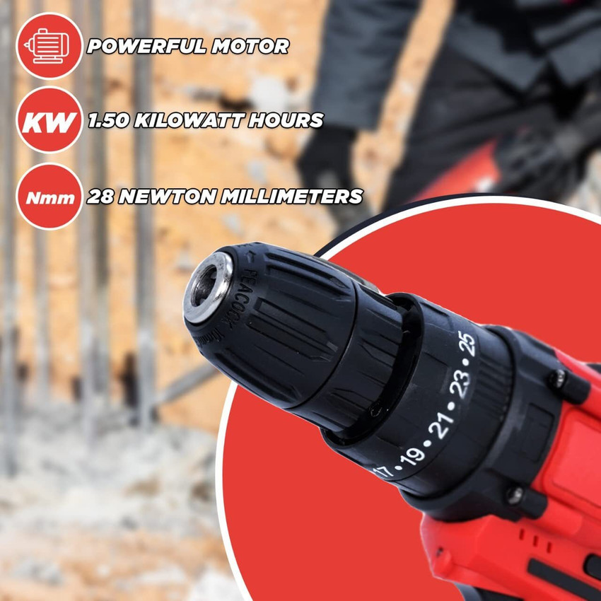 RanPra 21 V CORDLESS DRILL SCREWDRIVER MACHINE HEAVY DUTY DOUBLE