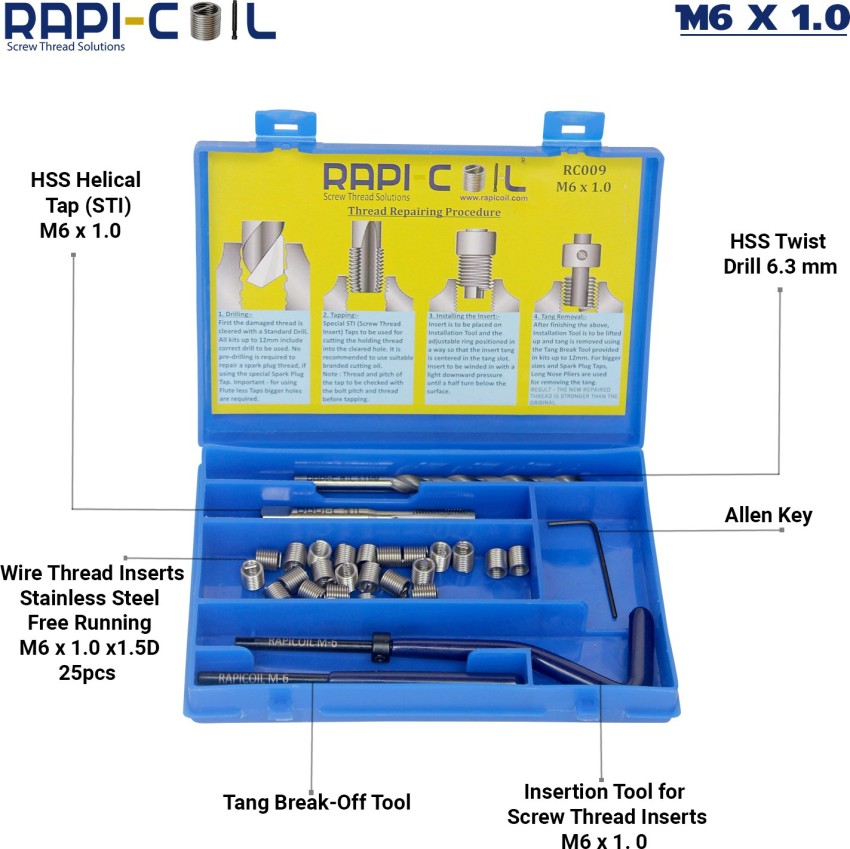 Helicoil M6 x 1 MC Screw-Lock Thread Repair Insert