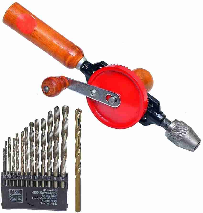 DUMDAAR new 1 4 inch Hand drill Machine with 13pc HSS and 1pc