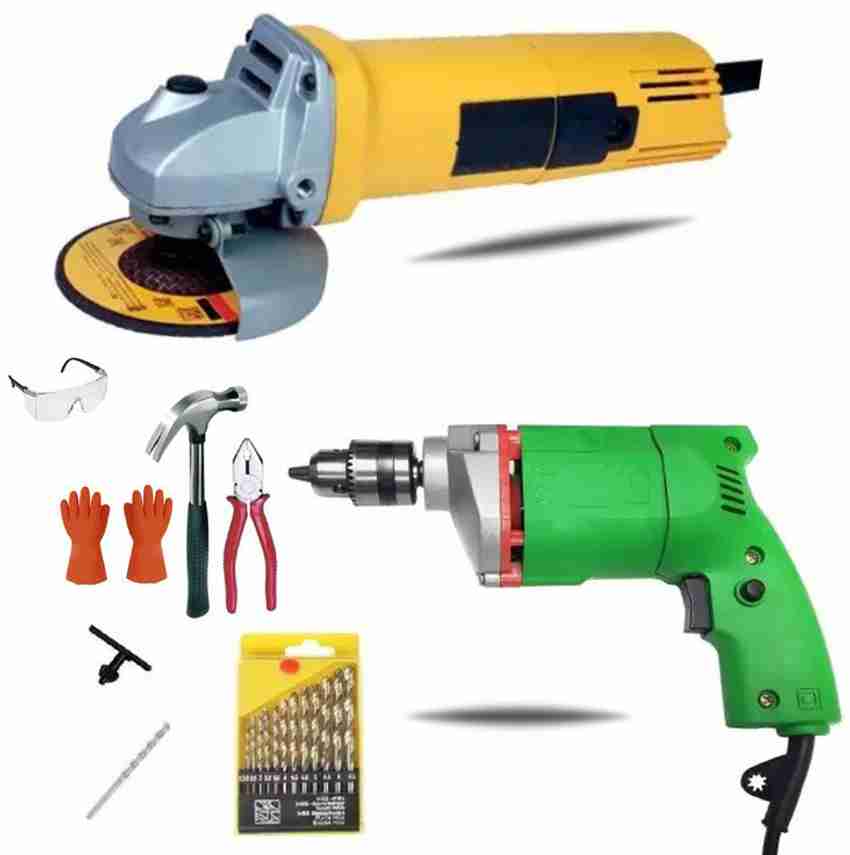 My Factor POWER Angle Grinder 850W with Drill Machine Combo Combo Pack Multicolor AB284 Power Hand Tool Kit Price in India Buy My Factor POWER Angle Grinder 850W with Drill