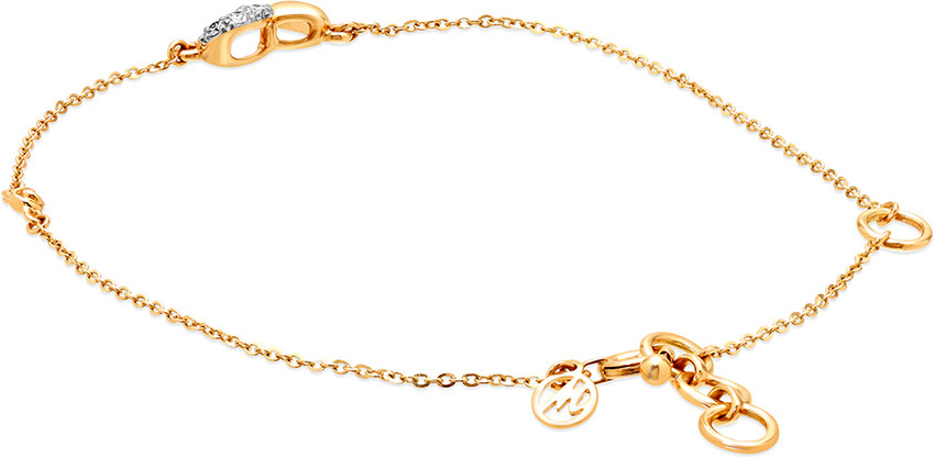 Mia by Tanishq 14 Kt Yellow Gold Piece Of Heart Diamond Bracelet